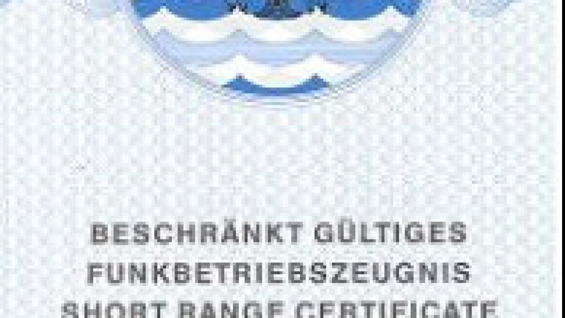 Bild vom Schein Short Range Certificate (SRC)
